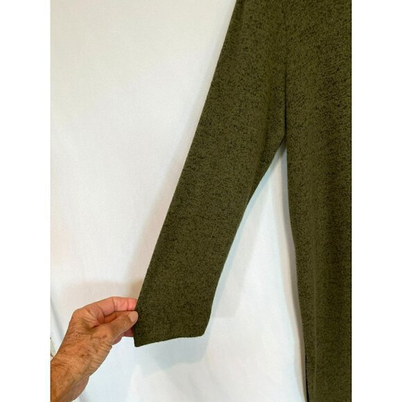 Old Navy Turtleneck Sweater Plush Tunic Extra Long Side Slits Women's Size Large - Picture 5 of 14